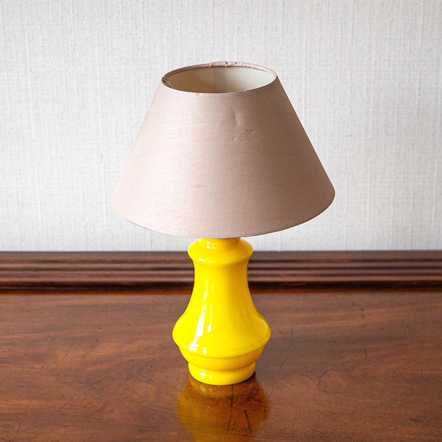 Small Yellow Glass Table Lamp