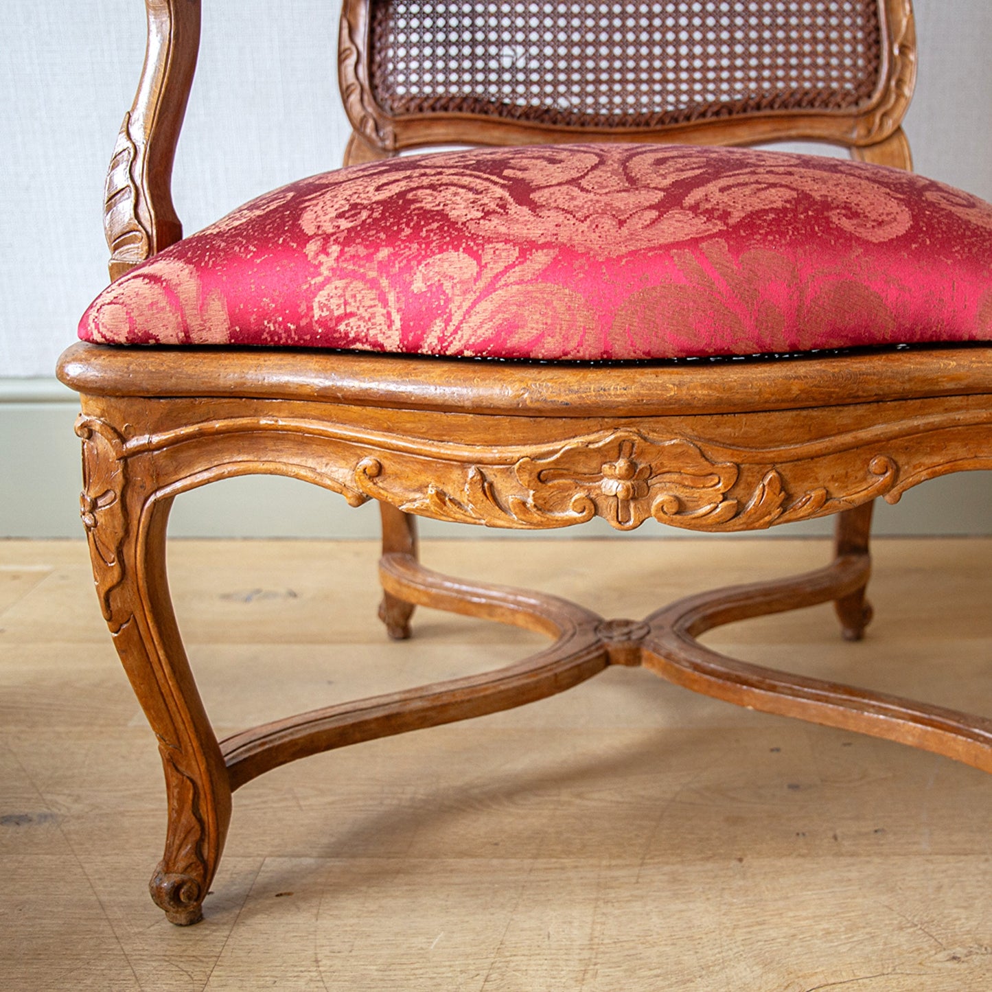 Pair of Carved Beechwood Armchairs by Jean Avisse
