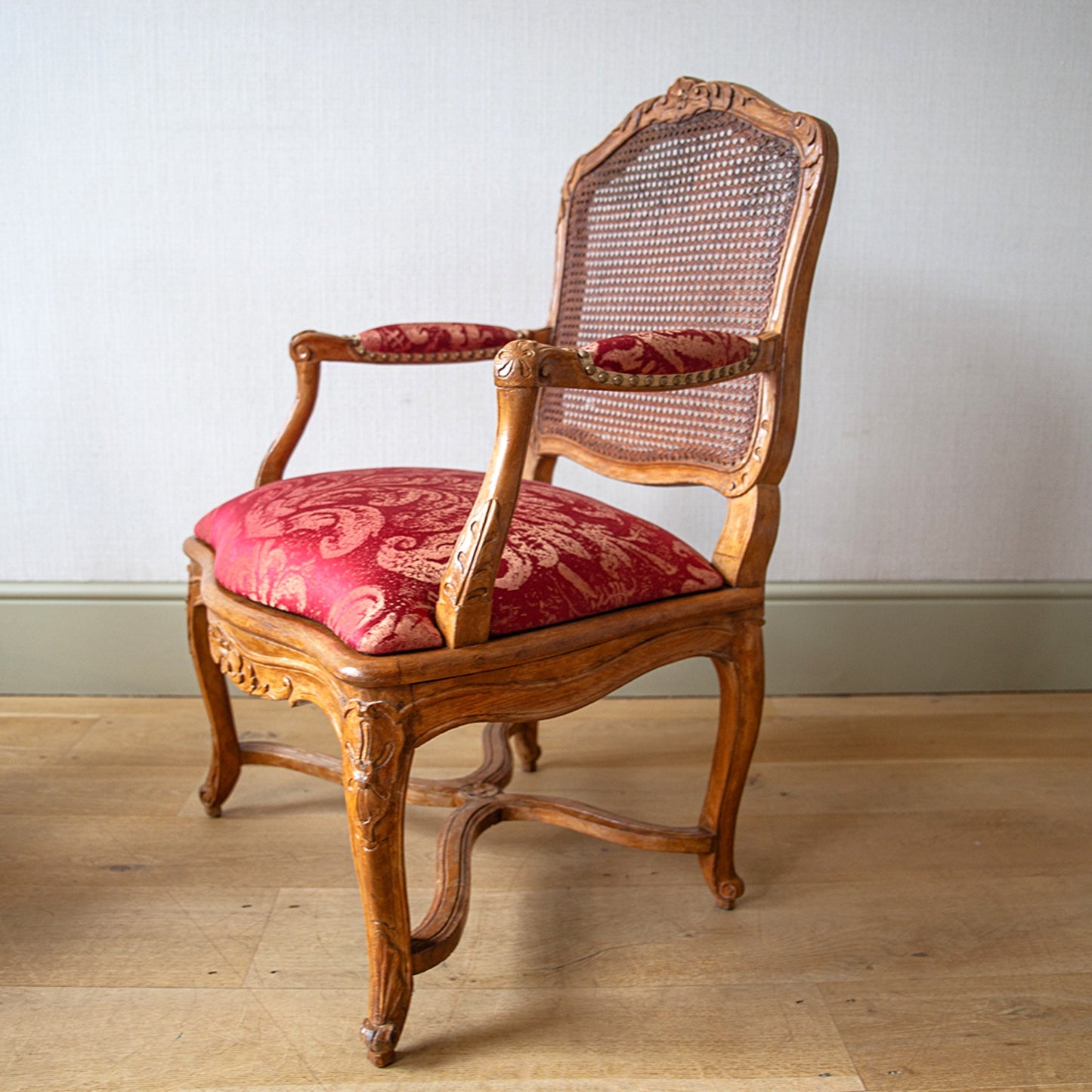Pair of Carved Beechwood Armchairs by Jean Avisse