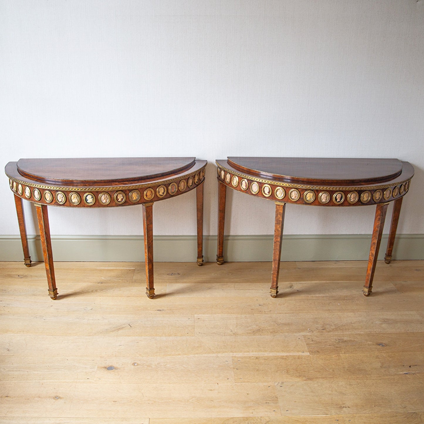 Pair of Demi-Lune Console Tables