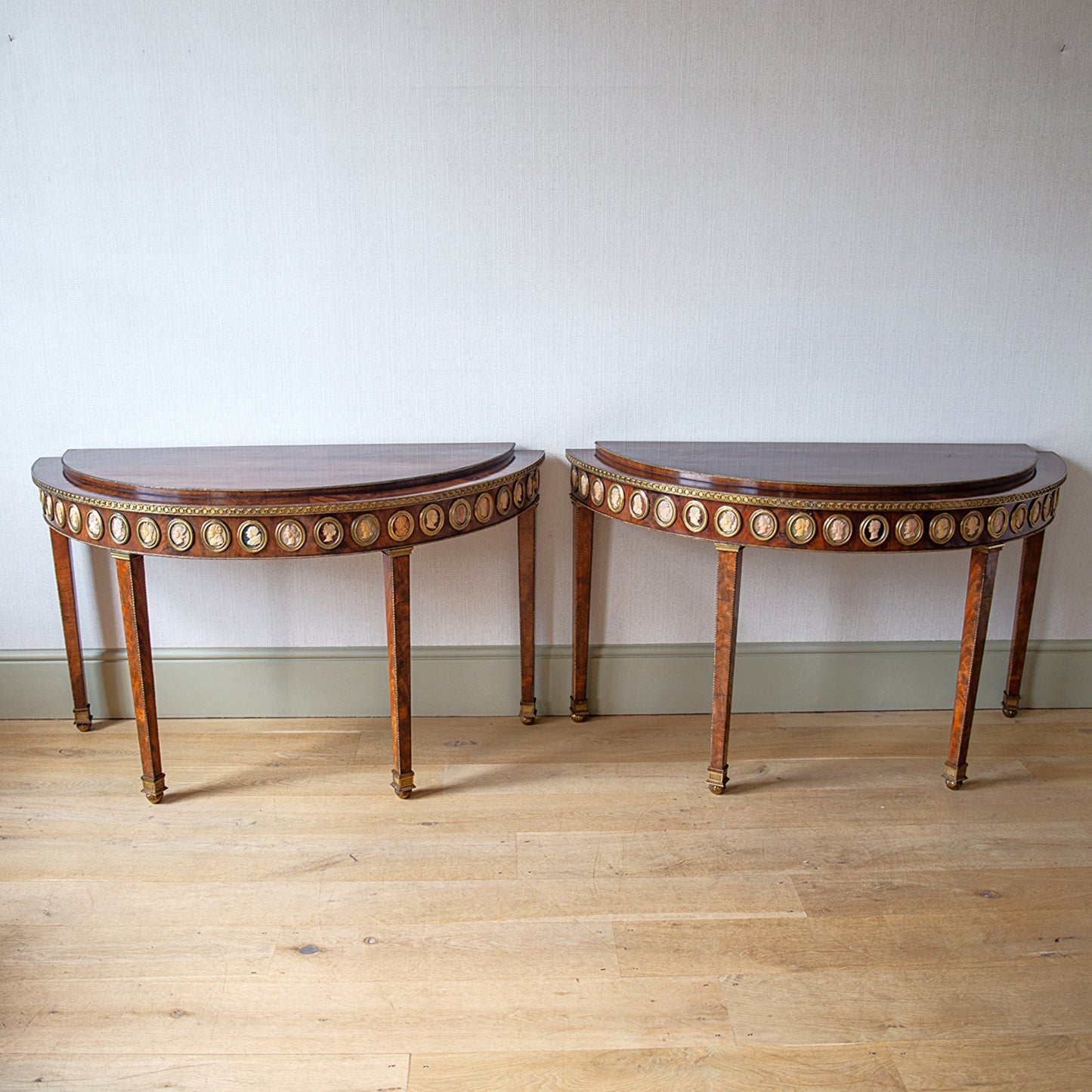 Pair of Demi-Lune Console Tables