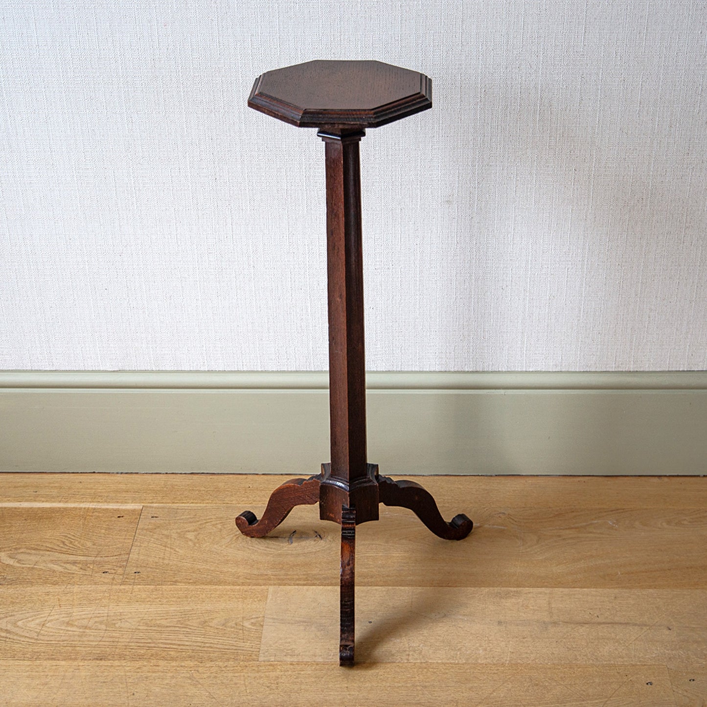 Tall Oak Tripod Table