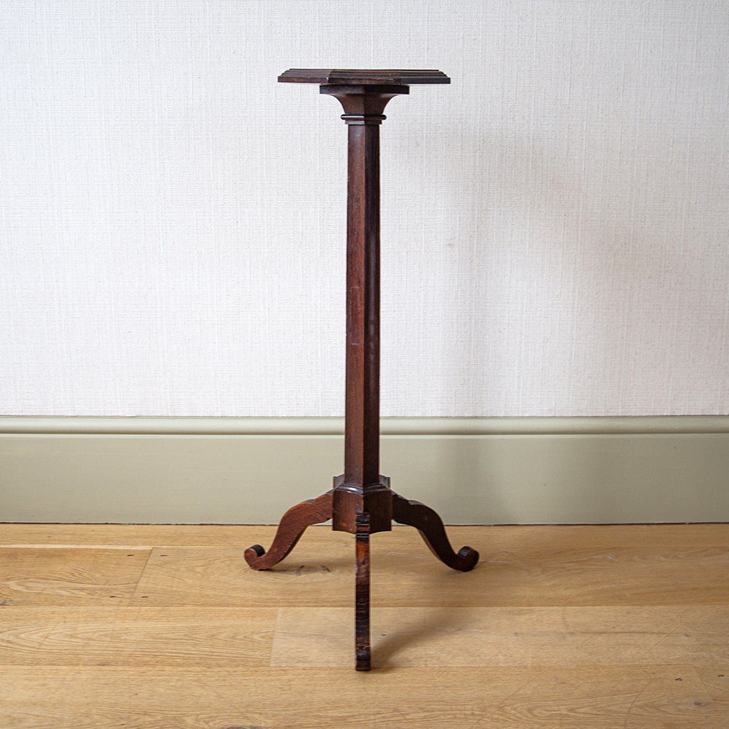 Tall Oak Tripod Table