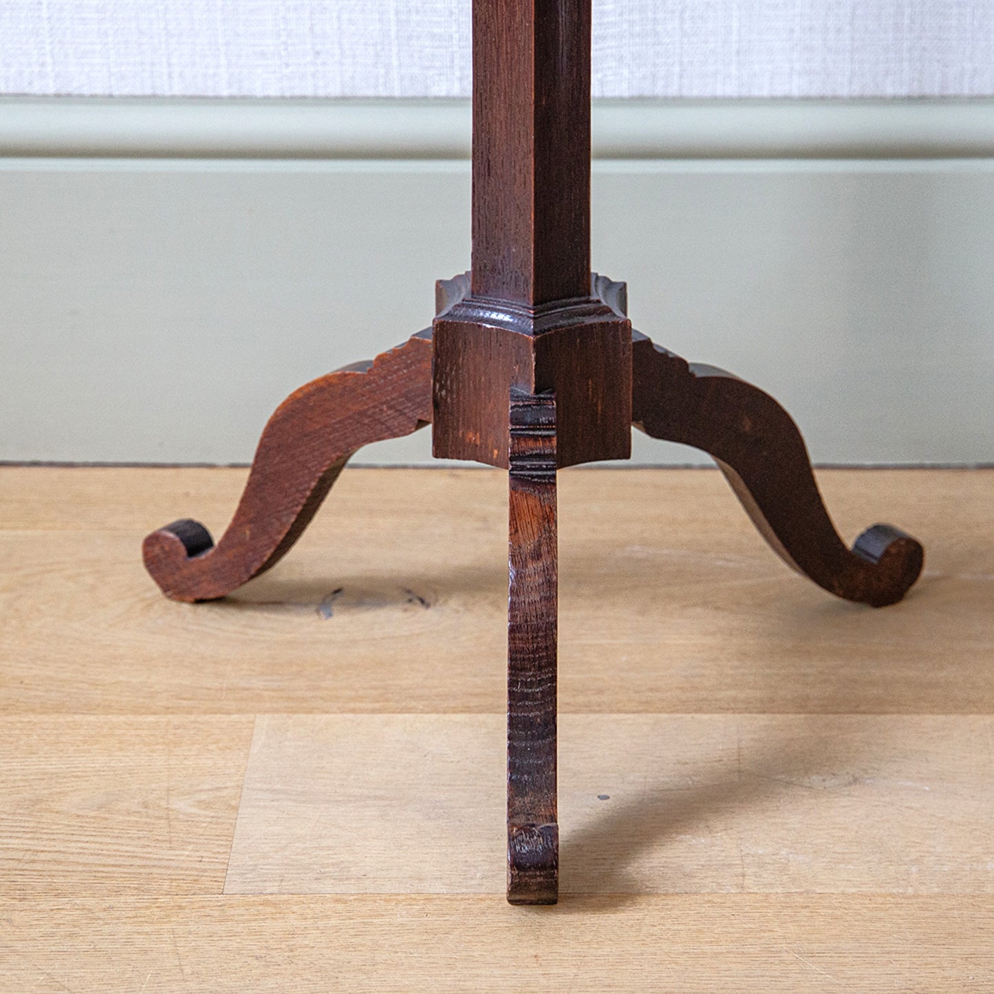 Tall Oak Tripod Table