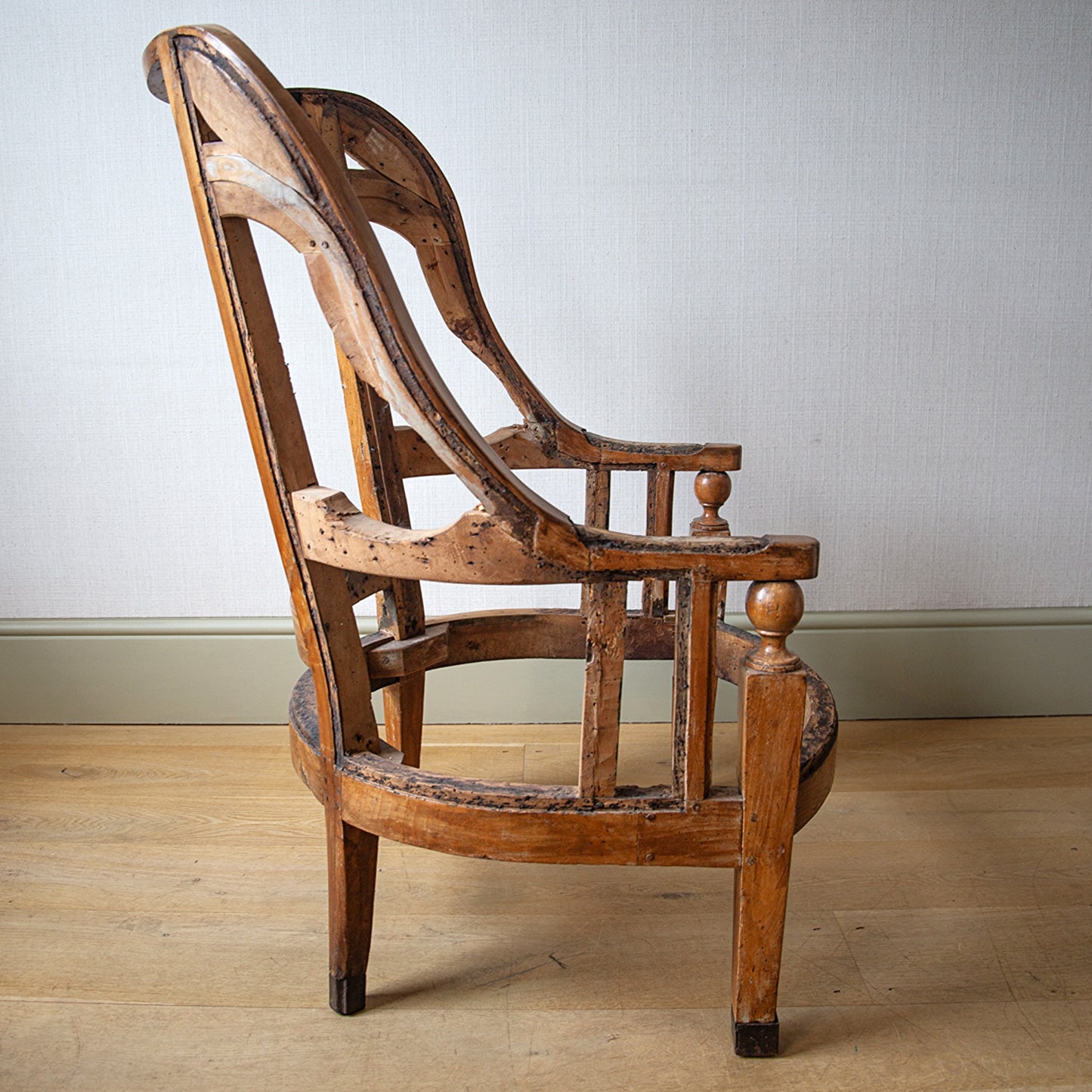 Large Fruitwood Wingchair Frame