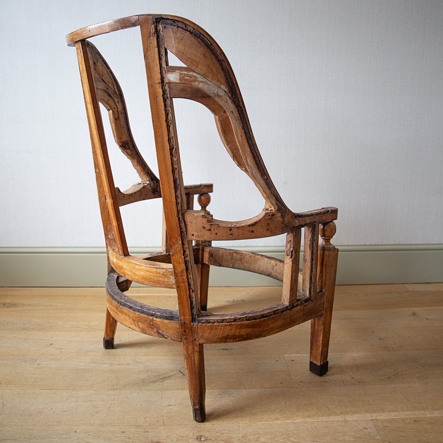 Large Fruitwood Wingchair Frame