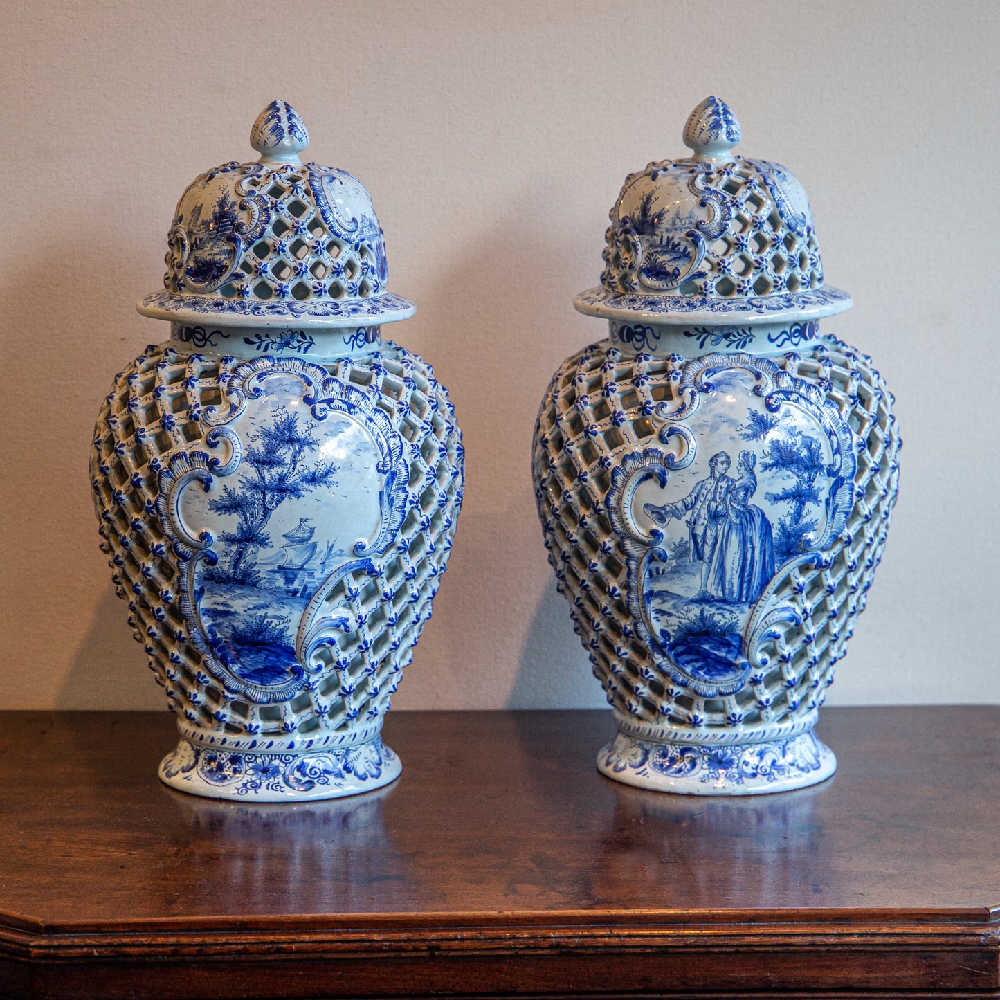 Pair of Delft Vases