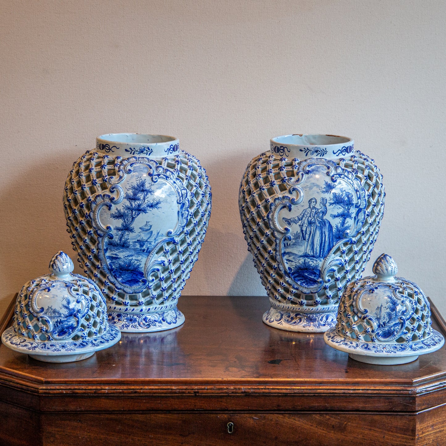 Pair of Delft Vases