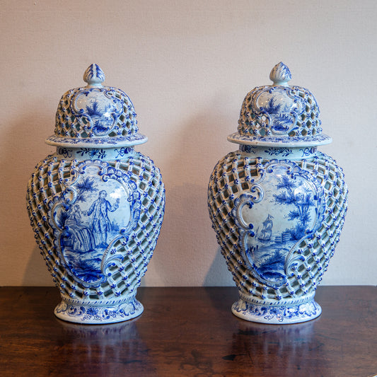 Pair of Delft Vases