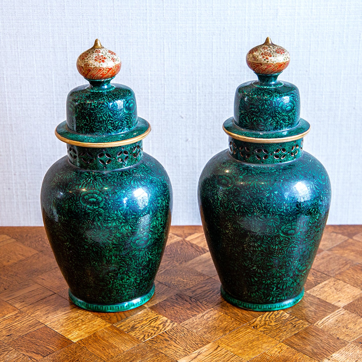 Pair of Kutani Jars