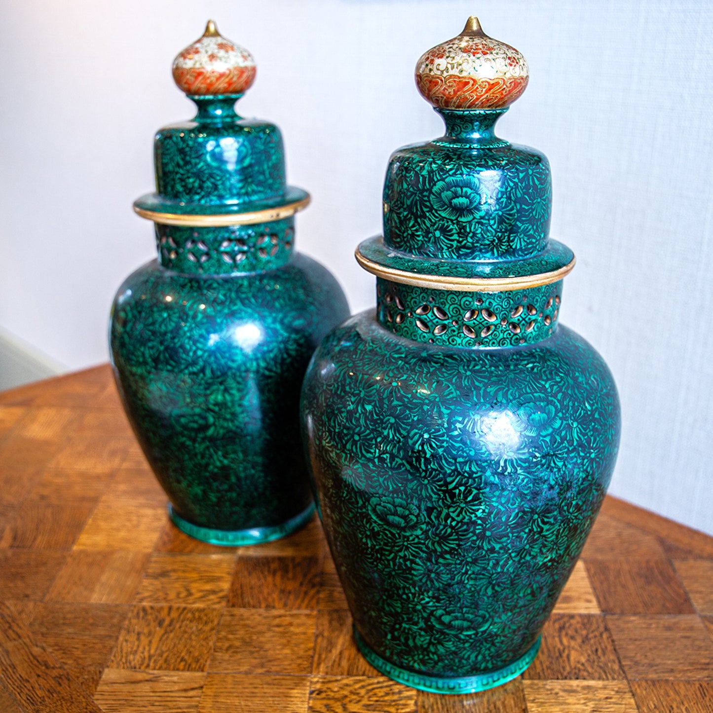 Pair of Kutani Jars