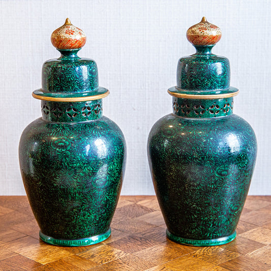 Pair of Kutani Jars
