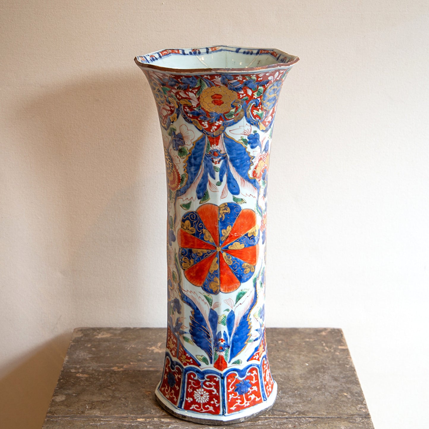 Tall Imari Sleeve Vase