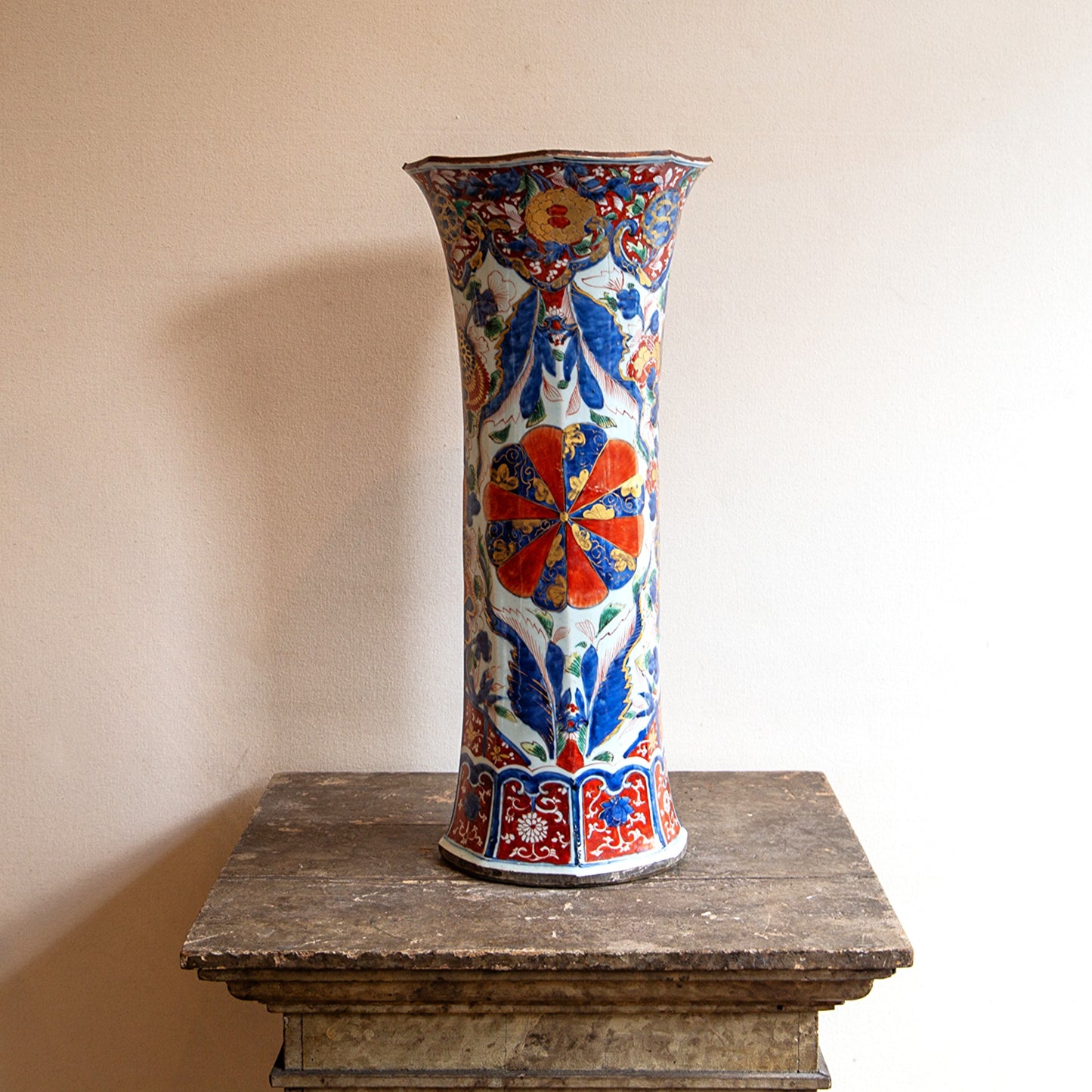 Tall Imari Sleeve Vase