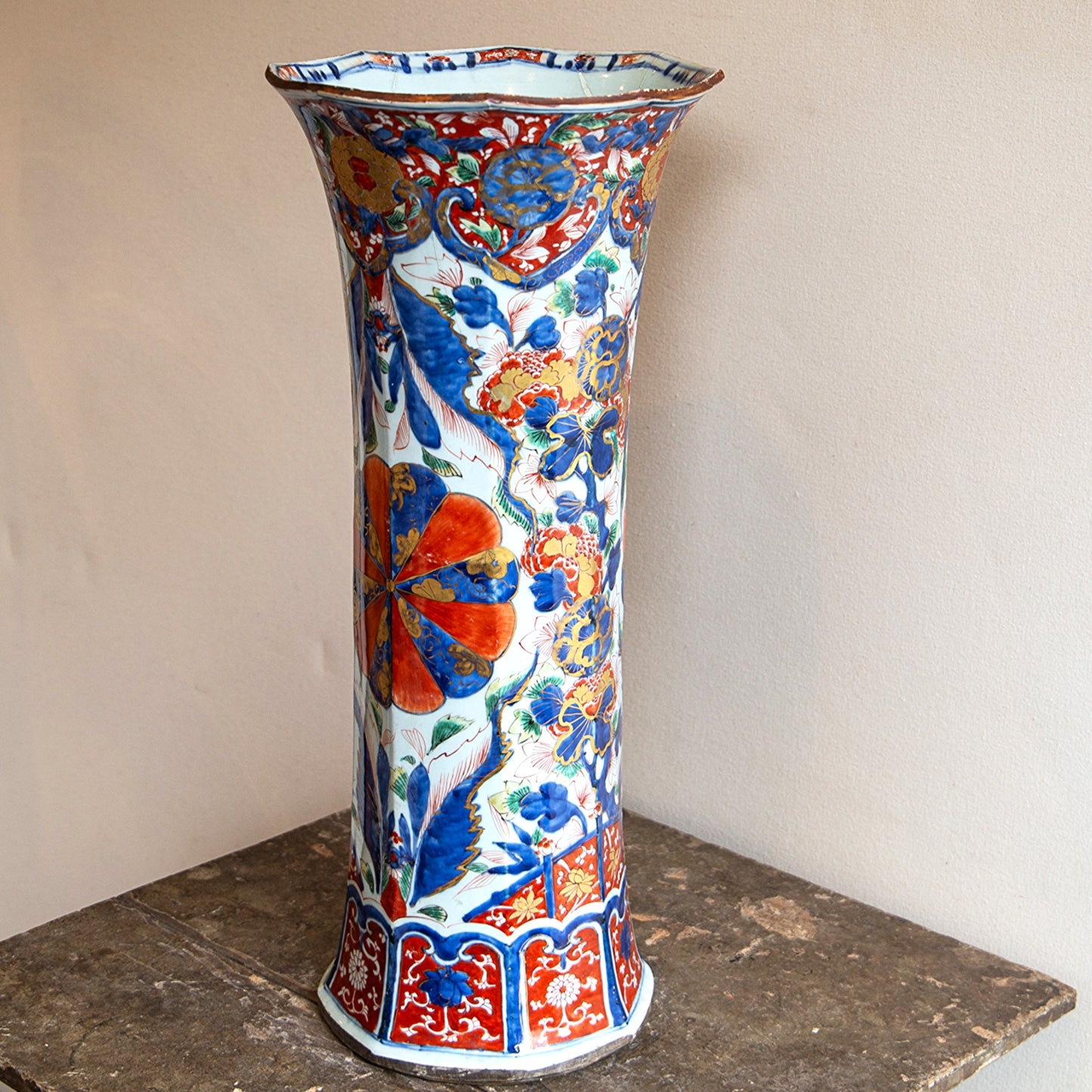 Tall Imari Sleeve Vase