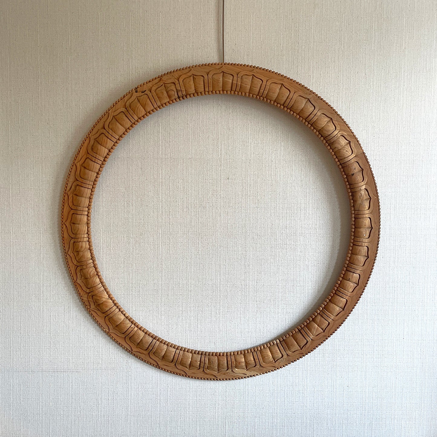 Indian Carved Round Mirror