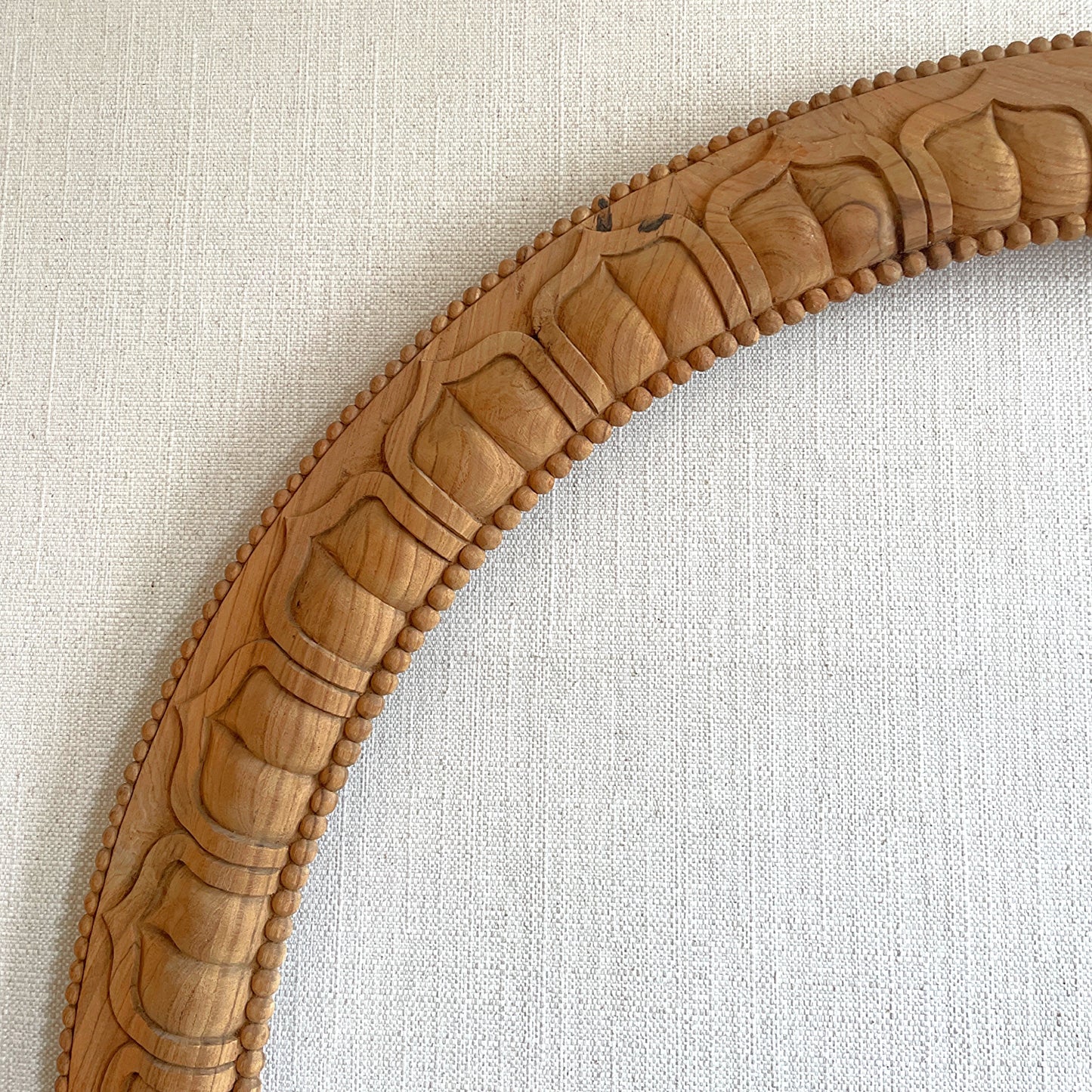 Indian Carved Round Mirror