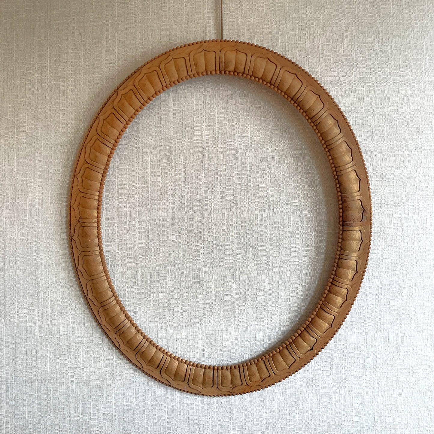 Indian Carved Oval Mirror