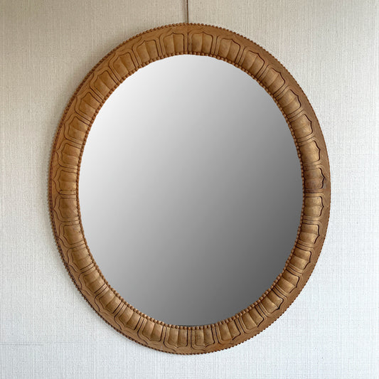 Indian Carved Oval Mirror