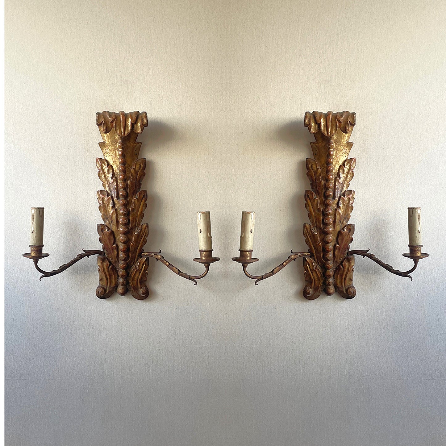Pair of Giltwood Wall Lights