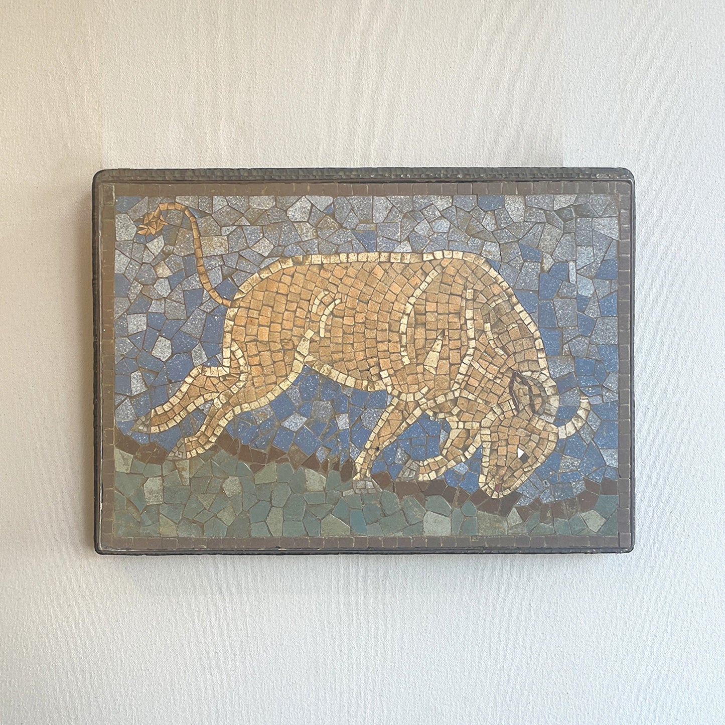 Mosaic Depicting a Charging Bull