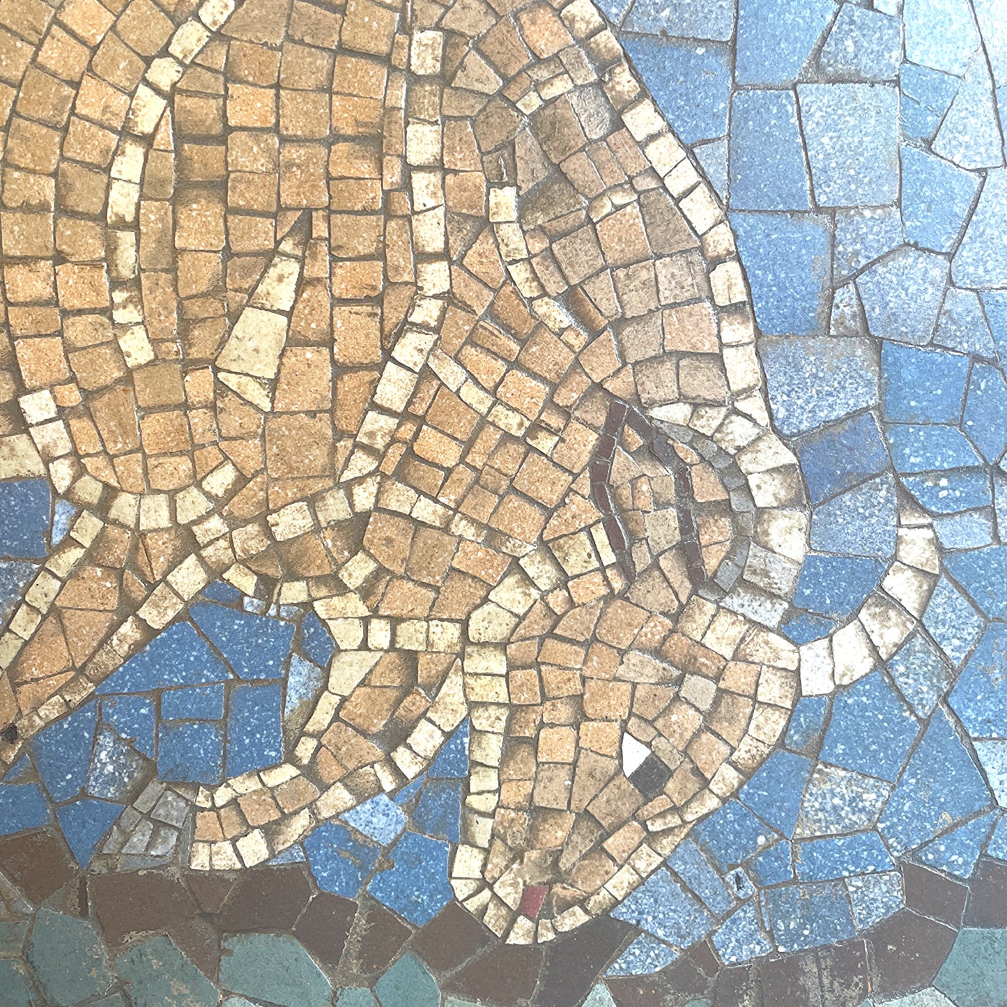 Mosaic Depicting a Charging Bull