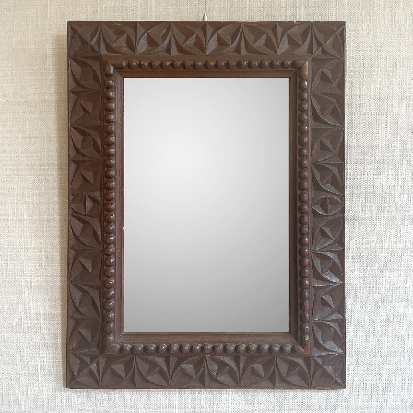 Arts and Crafts Carved Mirror