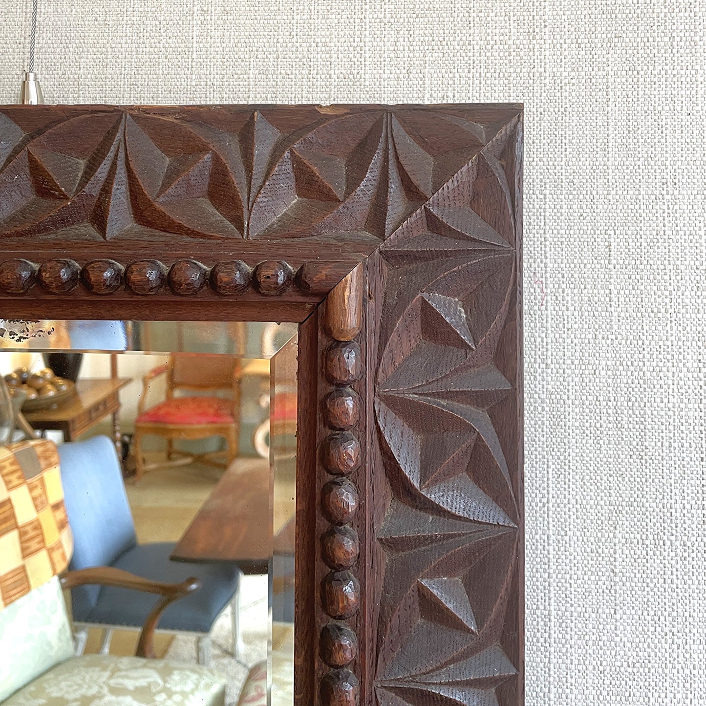 Arts and Crafts Carved Mirror
