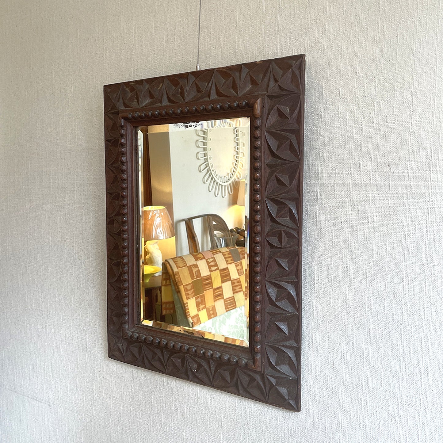 Arts and Crafts Carved Mirror