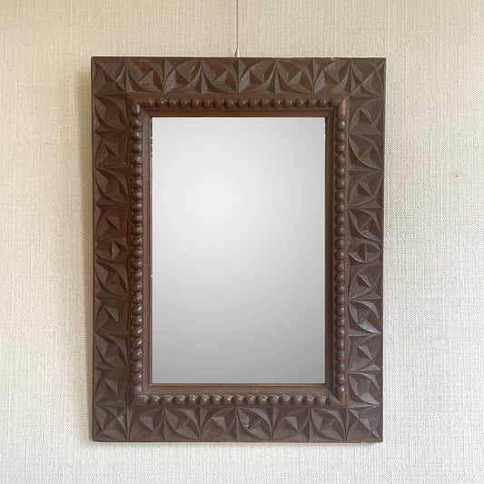 Arts and Crafts Carved Mirror