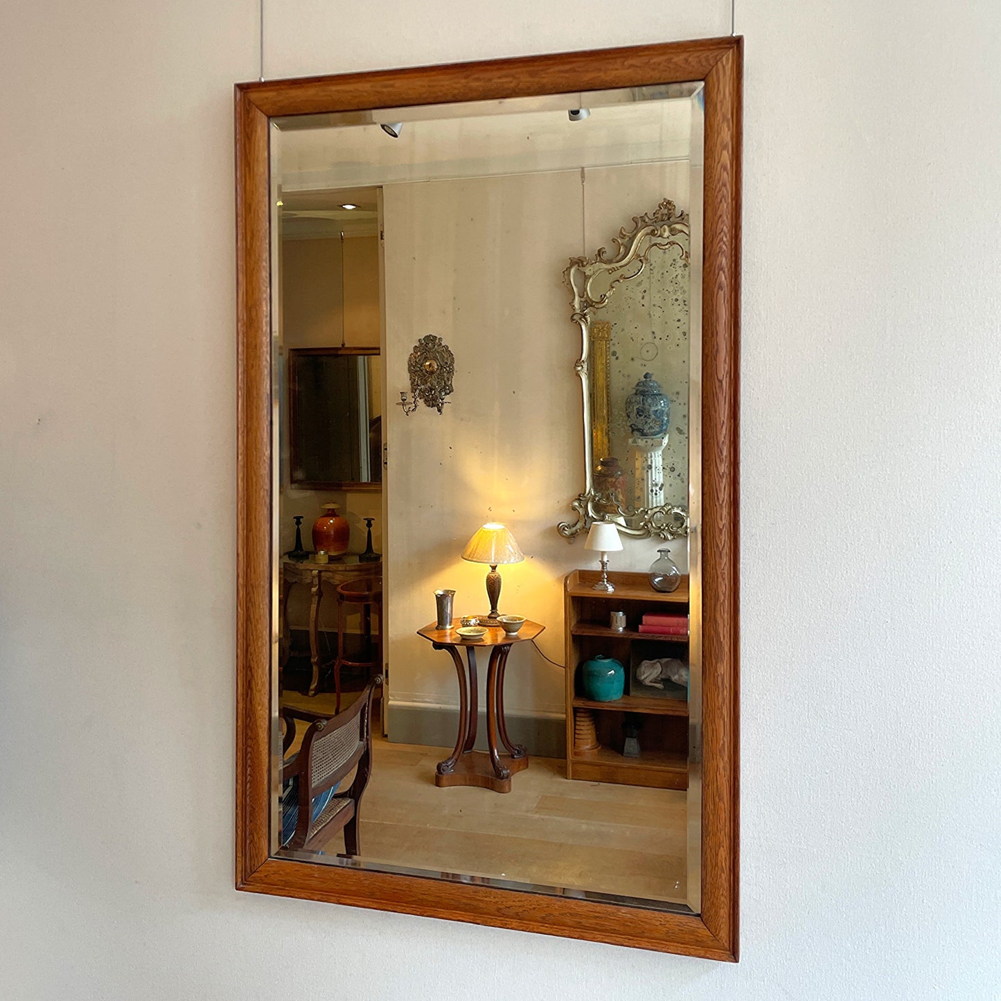 Edwardian Oak Mirror