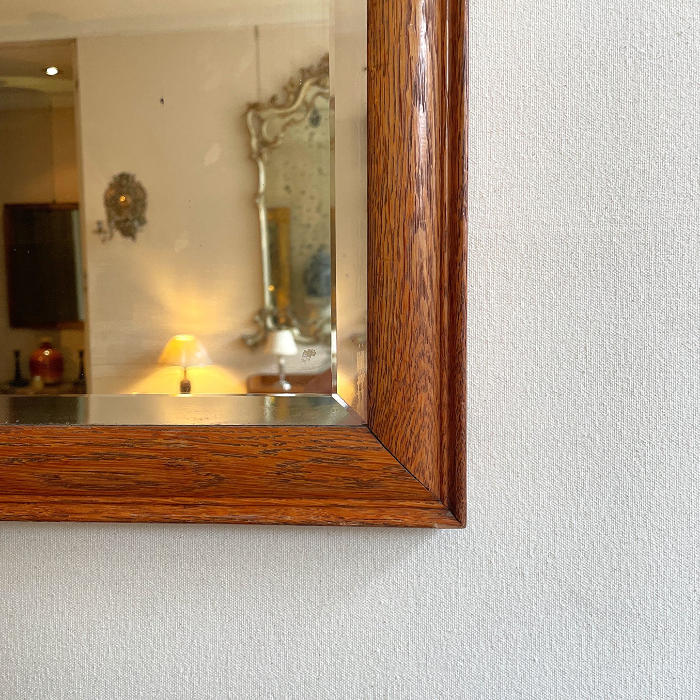 Edwardian Oak Mirror