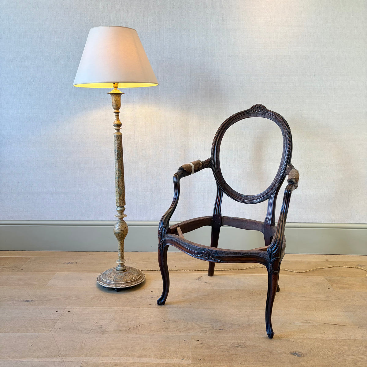 Petite Kashmiri Painted Floor Lamp, Circa 1900
