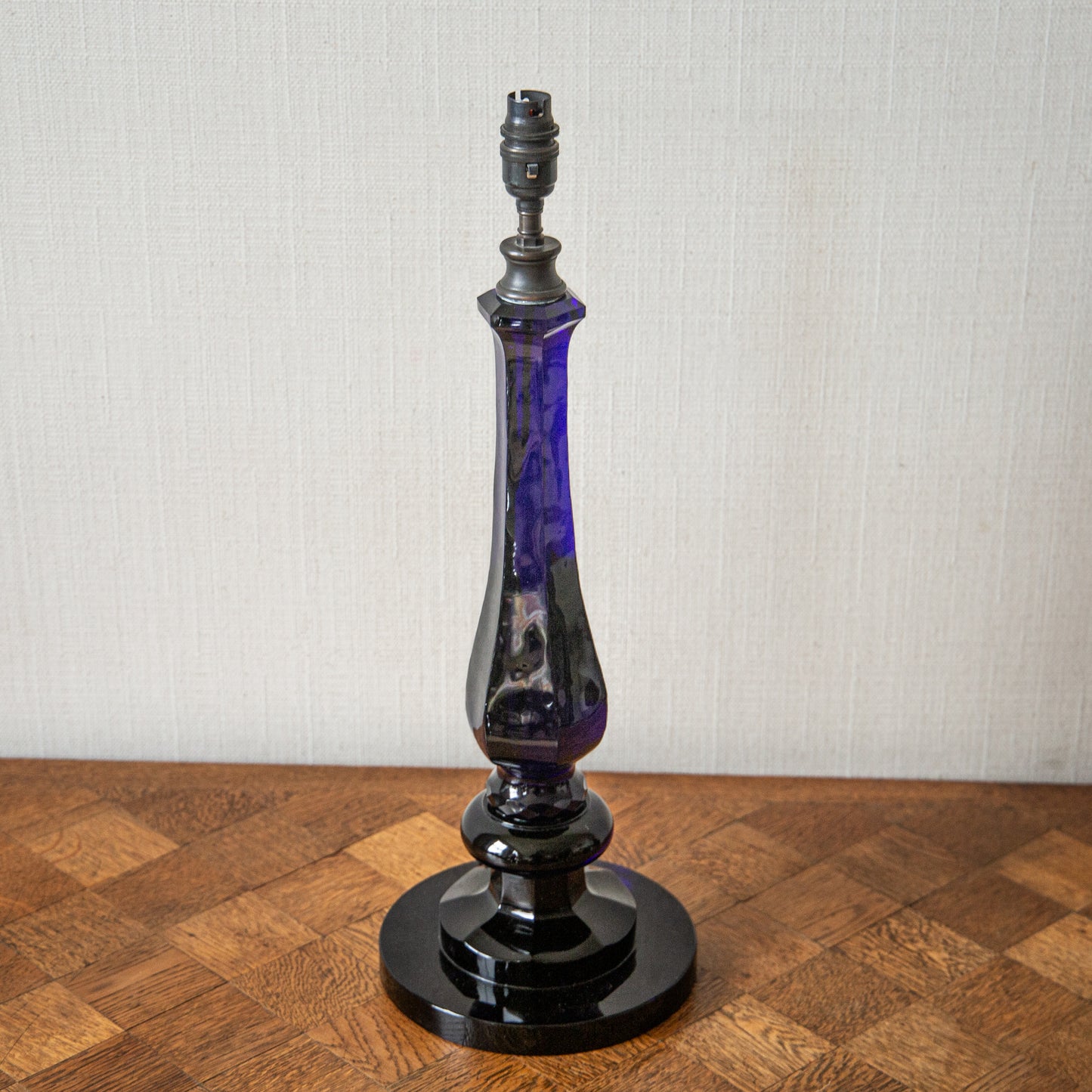 Pair of Dark Blue Baluster Lamps