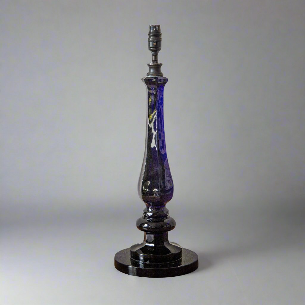 Pair of Dark Blue Baluster Lamps
