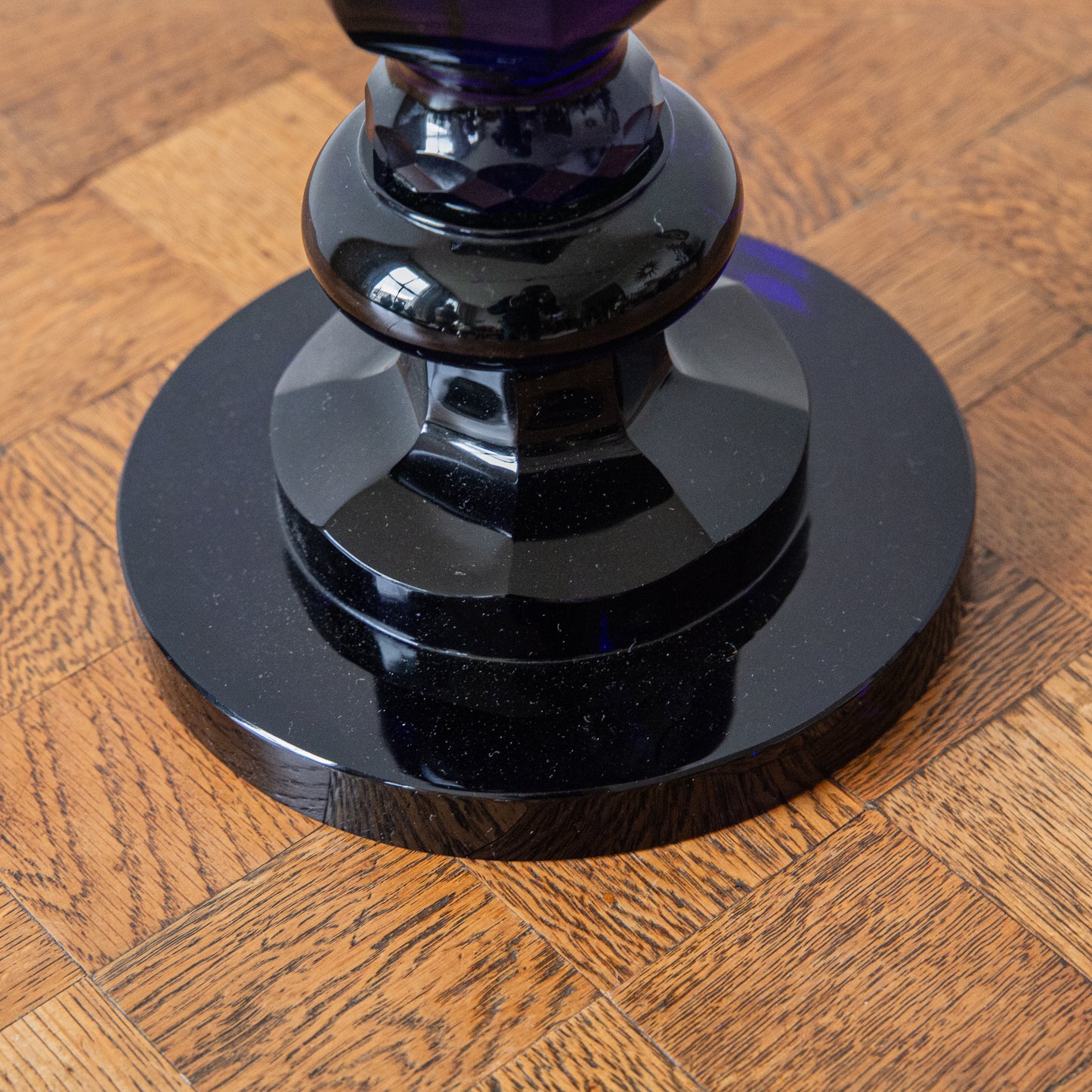 Pair of Dark Blue Baluster Lamps