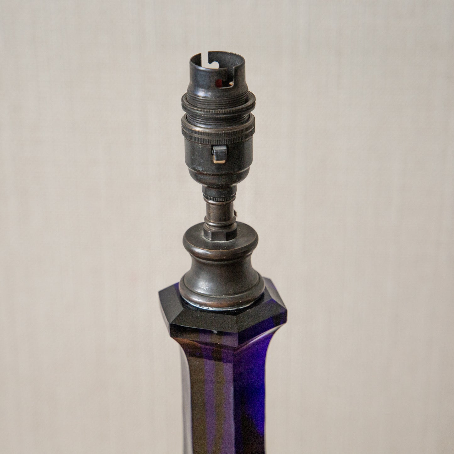 Pair of Dark Blue Baluster Lamps