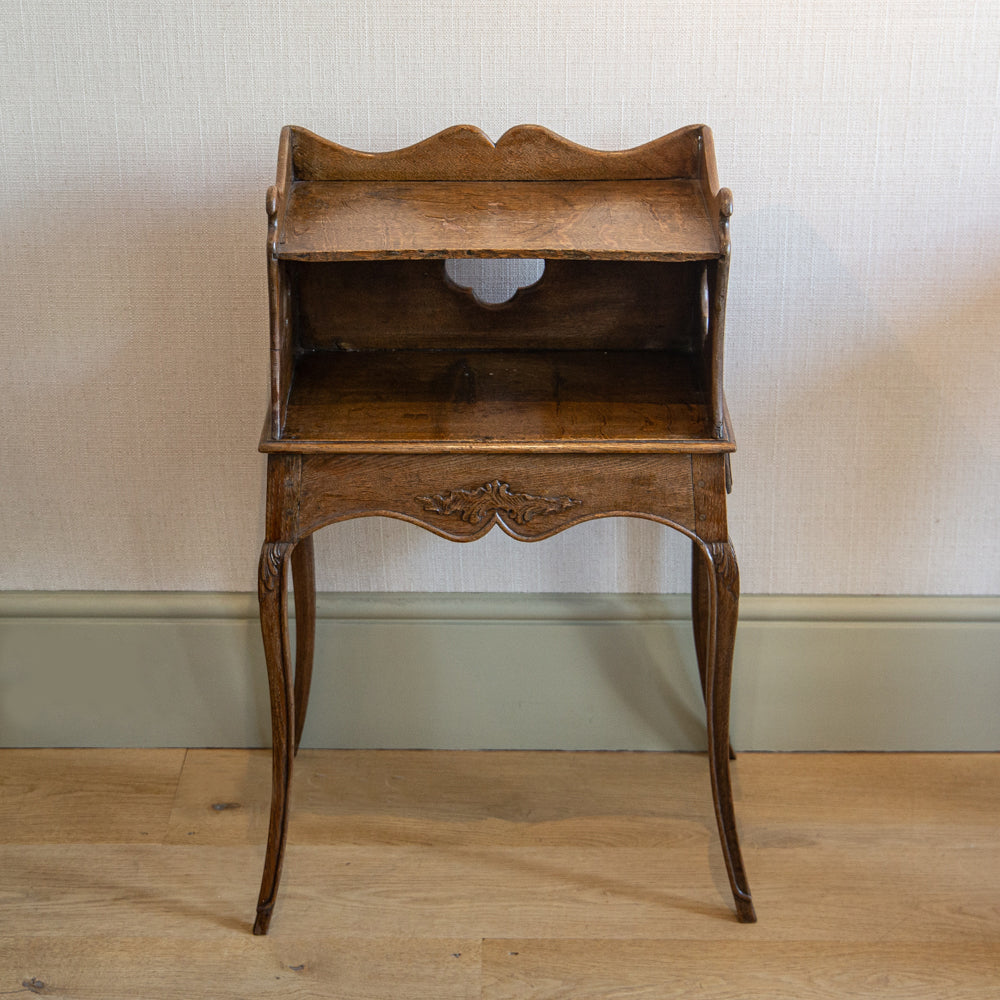 Two-Tiered Oak Bedside Table