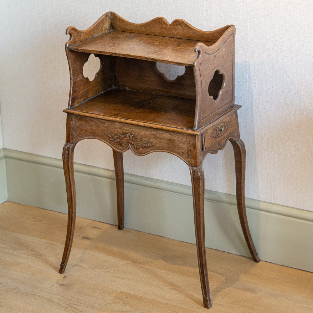 Two-Tiered Oak Bedside Table