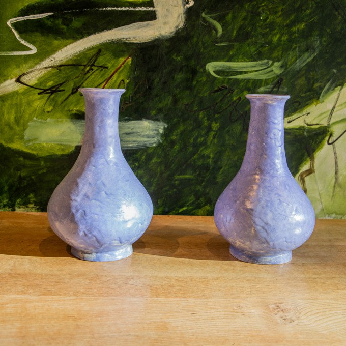 Pair of Lilac Glazed Baluster Vases