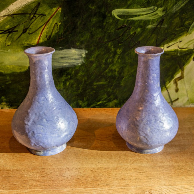 Pair of Lilac Glazed Baluster Vases
