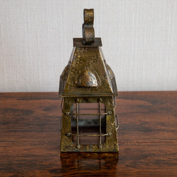Arts & Crafts Square Brass Lantern