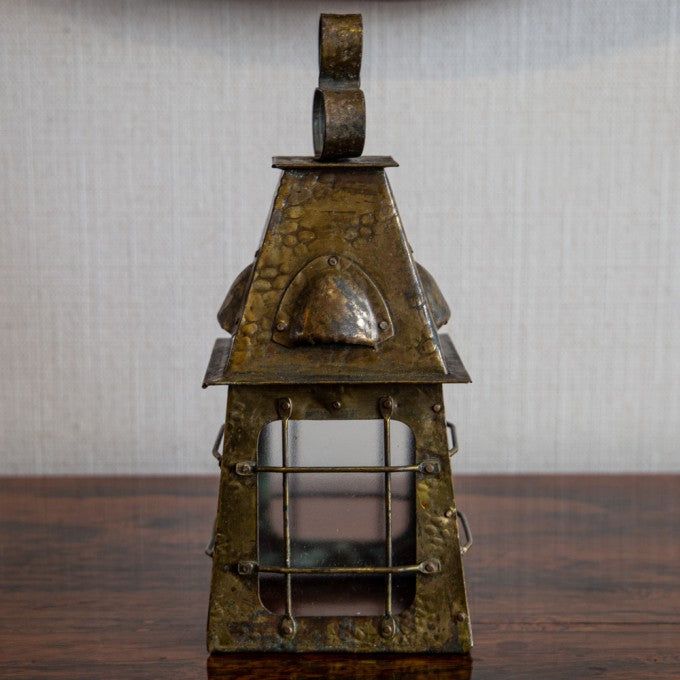Arts & Crafts Square Brass Lantern