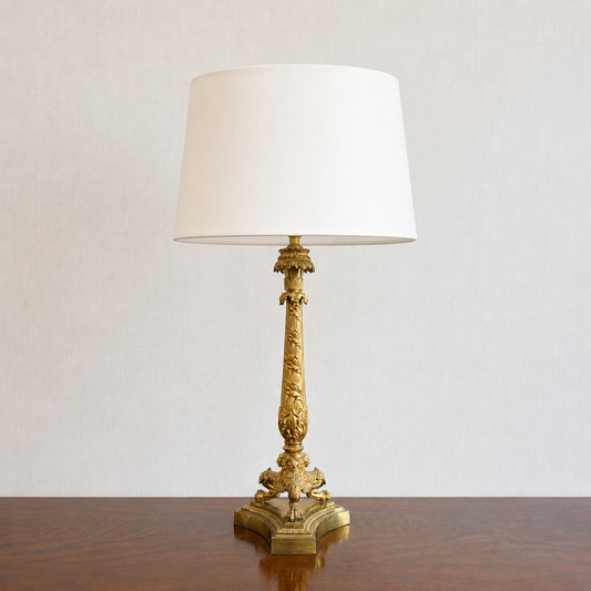 19th Century Empire Gilt Lamp Triform Base