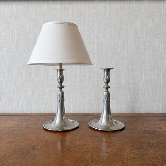 Pair of French Pewter Candlesticks