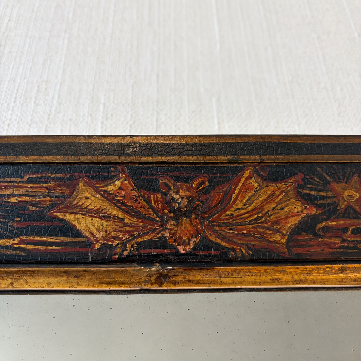 Unusual 19th Century Japanned Wall Mirror