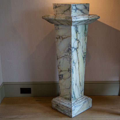 Wooden Faux-Marble Pedestal