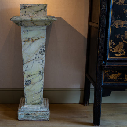 Wooden Faux-Marble Pedestal