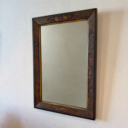 Unusual 19th Century Japanned Wall Mirror