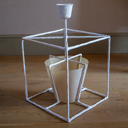 Square-Framed Plaster Lantern